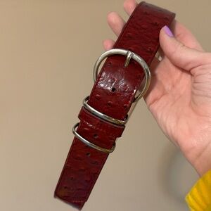 Vintage Rolf’s Ostrich Leather Red Belt